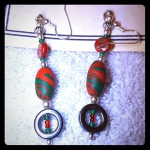Handmade Polymer Clay and Hematite earrings